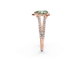 Rose gold Fancy Green Pear Cut Diamond Halo Split Shank Engagement Ring_59
