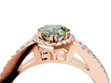 Rose gold Fancy Green Pear Cut Diamond Halo Split Shank Engagement Ring_61