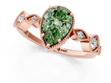 Rose gold Fancy Green Pear  Cut Diamond Milgrain Marquise Band with Prong Setting_4
