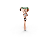 Rose gold Fancy Green Pear  Cut Diamond Milgrain Marquise Band with Prong Setting_5