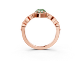 Rose gold Fancy Green Pear  Cut Diamond Milgrain Marquise Band with Prong Setting_6