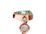 Rose gold Fancy Green Pear  Cut Diamond Milgrain Marquise Band with Prong Setting_8