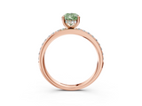 Rose gold Fancy Green Pear  Cut Diamond Pavé Band Ring with Four-Prong Setting_27
