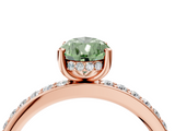 Rose gold Fancy Green Pear  Cut Diamond Pavé Band Ring with Four-Prong Setting_28