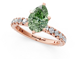 Rose gold Fancy Green Pear  Cut Diamond Pavé Band with Four-Prong Setting_21