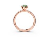Rose gold Fancy Green Pear  Cut Diamond Pavé Band with Four-Prong Setting_23