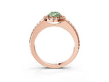 Rose gold Fancy Green Pear Cut Diamond Pavé Halo Ring with Four-Prong Setting_39