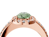 Rose gold Fancy Green Pear Cut Diamond Pavé Halo Ring with Four-Prong Setting_40