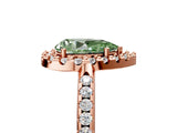 Rose gold Fancy Green Pear Cut Diamond Pavé Halo Ring with Four-Prong Setting_41