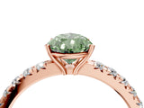 Rose gold Fancy Green Pear Cut Diamond Pavé Solitaire Engagement Ring with Four-Prong Setting_74
