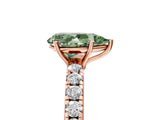 Rose gold Fancy Green Pear Cut Diamond Pavé Solitaire Engagement Ring with Four-Prong Setting_75
