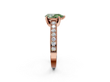 Rose gold Fancy Green Pear  Cut Diamond Pave Band with Four-Prong Setting_39