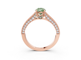 Rose gold Fancy Green Pear  Cut Diamond Pave Band with Four-Prong Setting_40