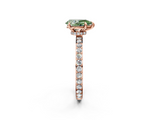 Rose gold Fancy Green Pear  Cut Diamond Ring with Pavé Band and Four-Prong Setting_48