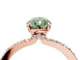 Rose gold Fancy Green Pear  Cut Diamond Ring with Pavé Band and Four-Prong Setting_50