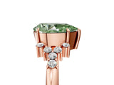 Rose gold Fancy Green Pear Cut Diamond Ring with Side Stones and Four-Prong Setting_138