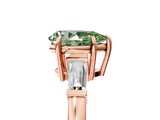 Rose gold Fancy Green Pear  Cut Diamond Ring with Tapered Baguette Side Stones in Four-Prong Setting_8