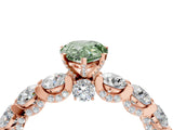 Rose gold Fancy Green Pear Cut Diamond Side Stone Engagement Ring with Four-Prong Setting_40