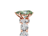 Rose gold Fancy Green Pear Cut Diamond Side Stone Engagement Ring with Four-Prong Setting_41