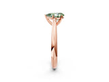 Rose gold Fancy Green Pear Cut Diamond Solitaire Engagement Ring with Cathedral Setting and Four-Prong Mount_101