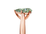 Rose gold Fancy Green Pear Cut Diamond Solitaire Engagement Ring with Cathedral Setting and Four-Prong Mount_104