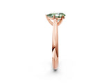 Rose gold Fancy Green Pear Cut Diamond Solitaire Engagement Ring with Cathedral Setting and Four-Prong Mount_26