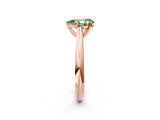 Rose gold Fancy Green Pear Cut Diamond Solitaire Engagement Ring with Cathedral Setting and Four-Prong Mount_68