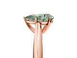 Rose gold Fancy Green Pear Cut Diamond Solitaire Engagement Ring with Cathedral Setting and Four-Prong Mount_71