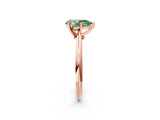 Rose gold Fancy Green Pear Cut Diamond Solitaire Engagement Ring with Classic Band and Four-Prong Setting_26