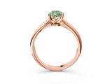Rose gold Fancy Green Pear Cut Diamond Solitaire Engagement Ring with Classic Band and Four-Prong Setting_27