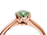 Rose gold Fancy Green Pear Cut Diamond Solitaire Engagement Ring with Classic Band and Four-Prong Setting_28