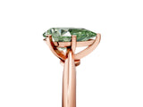 Rose gold Fancy Green Pear Cut Diamond Solitaire Engagement Ring with Classic Band and Four-Prong Setting_29