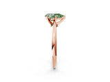 Rose gold Fancy Green Pear Cut Diamond Solitaire Engagement Ring with Classic Band and Four-Prong Setting_88