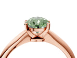 Rose gold Fancy Green Pear Cut Diamond Solitaire Engagement Ring with Classic Band and Four-Prong Setting_90