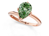 Rose gold Fancy Green Pear Cut Diamond Solitaire Engagement Ring with Four-Prong Setting and Classic Band_21