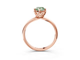 Rose gold Fancy Green Pear Cut Diamond Solitaire Engagement Ring with Four-Prong Setting and Classic Band_23
