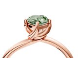 Rose gold Fancy Green Pear Cut Diamond Solitaire Engagement Ring with Four-Prong Setting and Classic Band_24