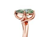 Rose gold Fancy Green Pear Cut Diamond Solitaire Engagement Ring with Four-Prong Setting and Classic Band_25