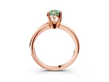 Rose gold Fancy Green Pear Cut Diamond Solitaire Engagement Ring with Round Band and Four-Prong Setting_170