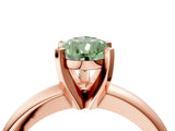 Rose gold Fancy Green Pear Cut Diamond Solitaire Engagement Ring with Round Band and Four-Prong Setting_171