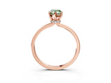 Rose gold Fancy Green Pear Cut Diamond Solitaire Ring with Classic Band and Four-Prong Setting_3