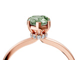 Rose gold Fancy Green Pear Cut Diamond Solitaire Ring with Classic Band and Four-Prong Setting_4