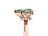 Rose gold Fancy Green Pear Cut Diamond Solitaire Ring with Classic Band and Four-Prong Setting_5