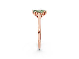 Rose gold Fancy Green Pear Cut Diamond Solitaire Ring with Flower Prong Setting and Classic Band_38