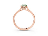 Rose gold Fancy Green Pear Cut Diamond Solitaire Ring with Flower Prong Setting and Classic Band_39