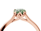 Rose gold Fancy Green Pear Cut Diamond Solitaire Ring with Flower Prong Setting and Classic Band_40