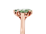 Rose gold Fancy Green Pear Cut Diamond Solitaire Ring with Flower Prong Setting and Classic Band_41