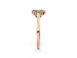 Rose gold Fancy Green Pear Cut Diamond Solitaire Ring with Flower Prong Setting and Classic Band_69