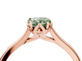 Rose gold Fancy Green Pear Cut Diamond Solitaire Ring with Flower Prong Setting and Classic Band_71