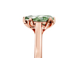 Rose gold Fancy Green Pear Cut Diamond Solitaire Ring with Flower Prong Setting and Classic Band_72